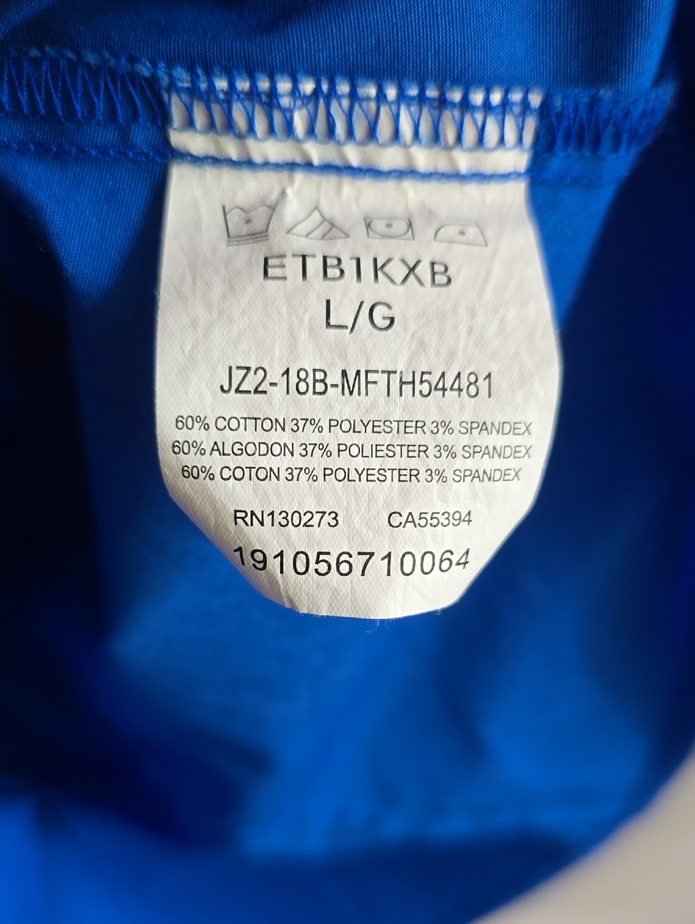 Lee Riders Royal Blue Button Down Shirt Size Large - Picture 8 of 9